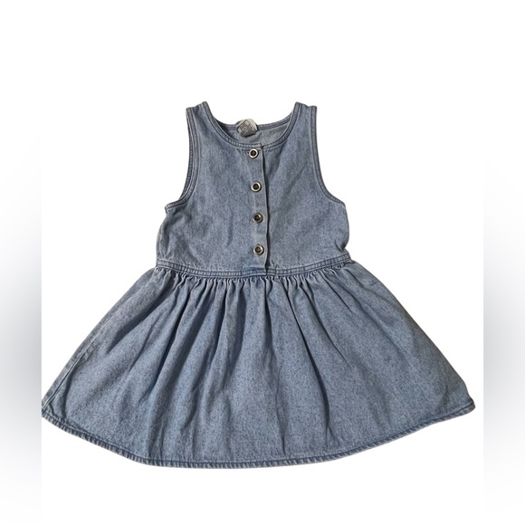 Vintage Oshkosh B’Gosh size 4 toddler Denim Jean Jumper USA made Pink Label - Picture 1 of 7